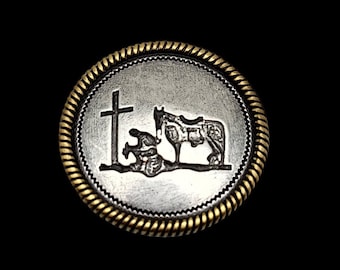 Cowboy at the Cross Screw-back Concho -- HRSPGP