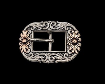 3/4" Floral 2-tone Cart Buckle