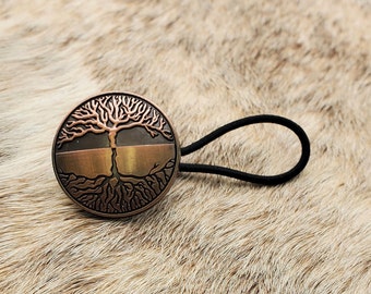 Tree of Life Concho antique copper Ponytail Holder