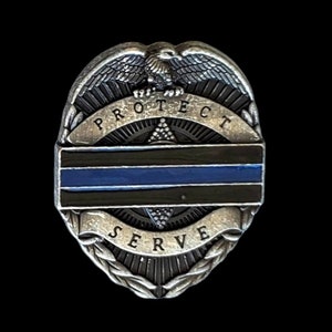 1-3/8&quot;x 1-1/8&quot; Police Badge &quot;Back the Blue&quot; screw back concho