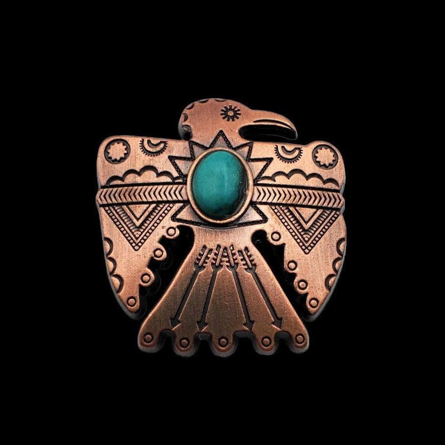 1-1/2" antique copper thunderbird Screw-back Concho
