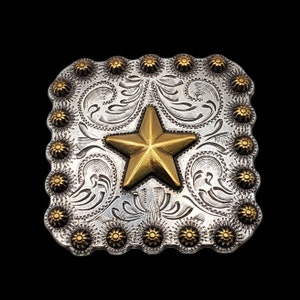 2-1/4&quot; Square Starberry HRSPGP Screwback Concho