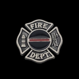 1-1/4&quot;x 1-1/4&quot; Fire Department &quot;Thin Red Line&quot; screw back concho