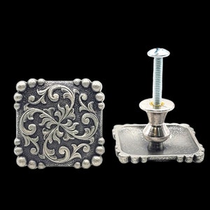 Yuma cabinet knobs (pair) antique silver