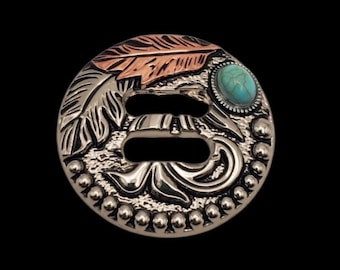 1-1/2" Fallen Feathers Slotted Concho