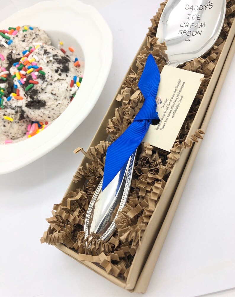 Grandpa's Ice Cream Spoon Stamped Spoon Gift for Dad Etsy