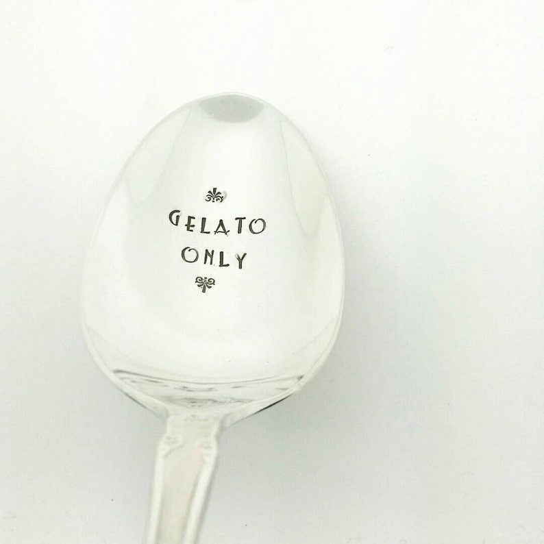 Gelato Only Stamped Spoon Large Dessert Spoon Gift for Wife Etsy