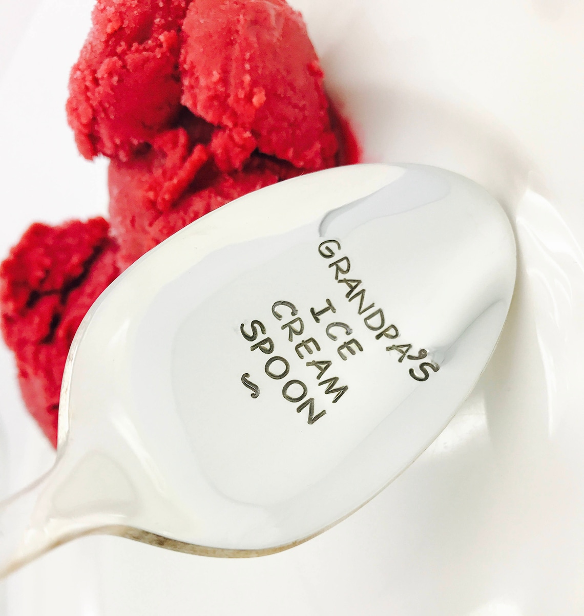 Grandpa's Ice Cream Spoon Stamped Spoon Gift for Dad Etsy