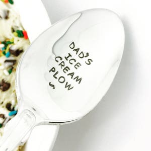 Dad's Ice Cream Plow Stamped Spoon, Gift for Dad, gift for Father, Gift for Grandpa, Gift for Him