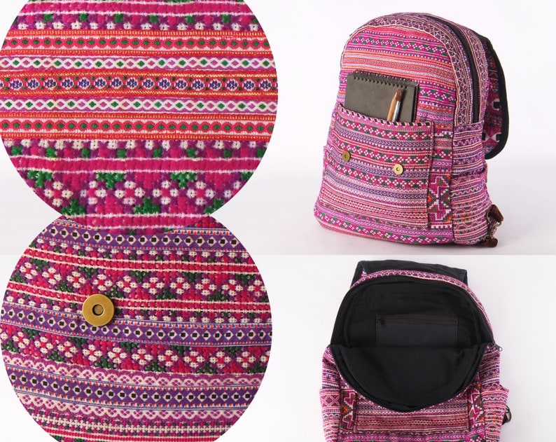 Overnight Travel Backpack Native Oriental Textile Vintage Student Backpack Day Bag