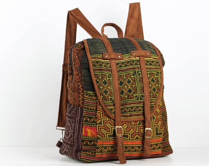 Southwest Backpack Native Tribal Rucksack Hmong Textile Etsy