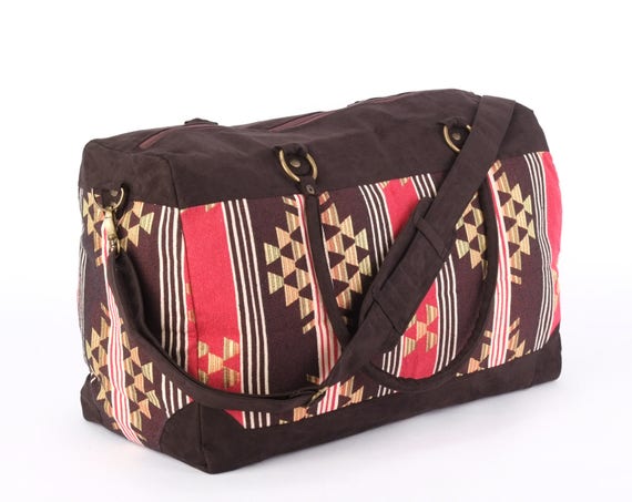 Large Tapestry Weekender Bag Red Tribal Southwestern | Etsy