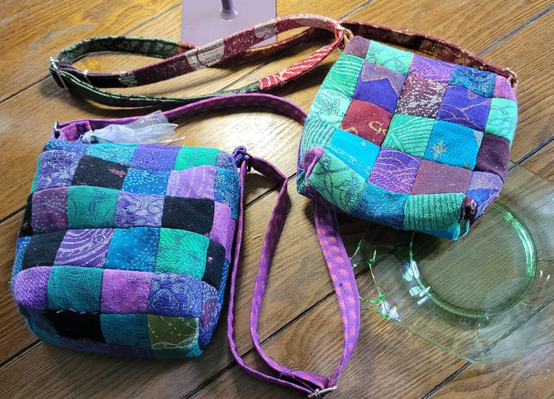 Colorful Patchwork Purses Handmade Patchwork Purse in Jewel Tones – Fantasy Fabric Crossbody Bag ...