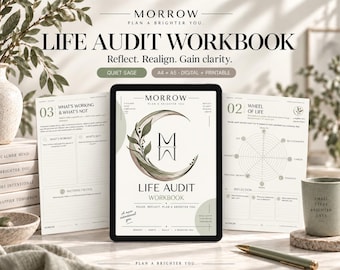 Life Audit Workbook | Quite Sage | Printable Life Planner & Self Reflection Worksheets