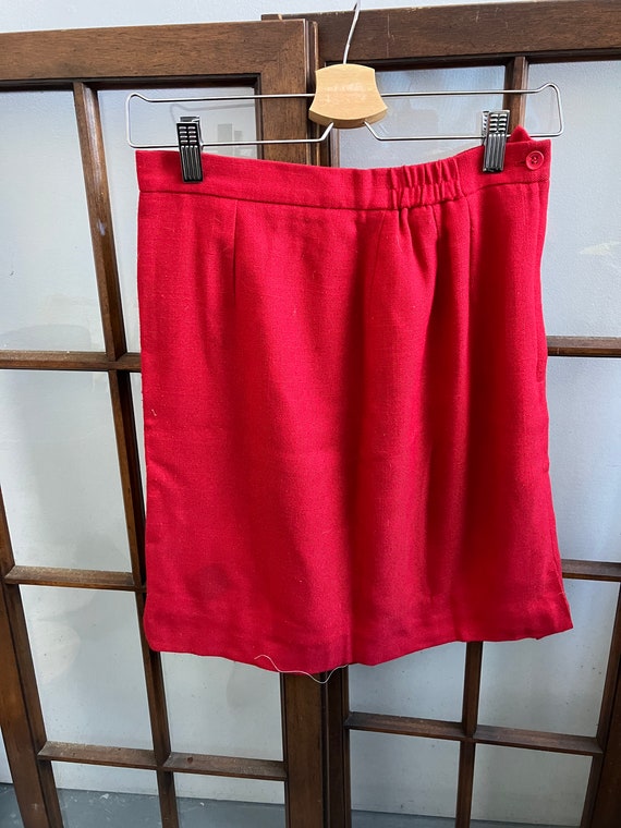 Appleseeds Red Vintage 80s Petite Pencil Skirt