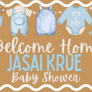 Editable Baby Shower Banner Template 2x6 Ft, Printable Canva Design ...