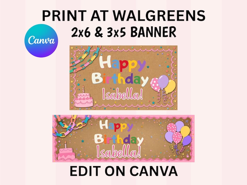Fancy Birthday Banner Template, Magazine Letters Party Sign ...