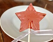 Pink Champagne Star Lollipops - 12 Made With Sparkling Pink Champagne, Spring, Wedding Favors, Gift, Bridal Shower Favors,