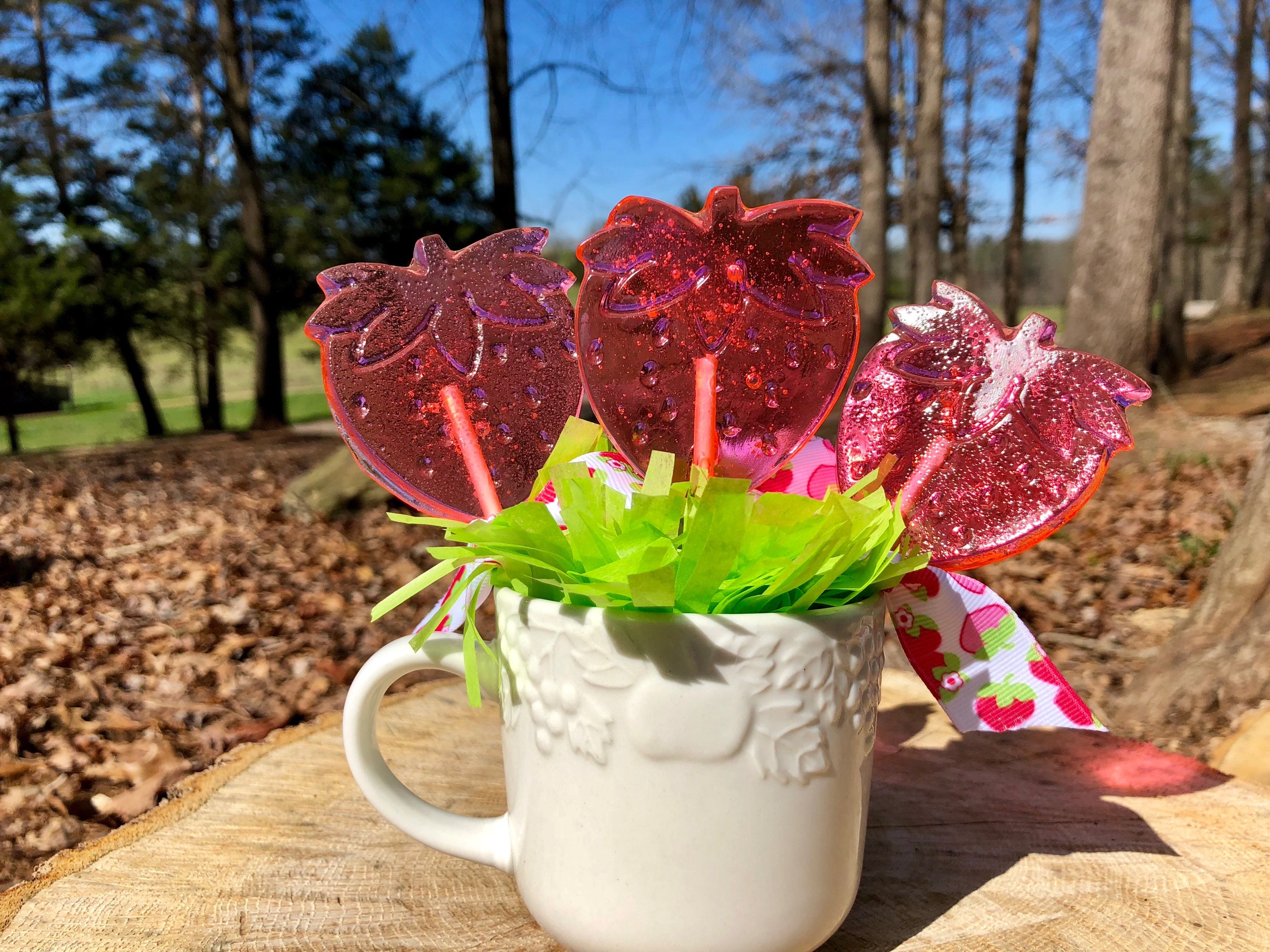 Strawberry Lollipops 12 Strawberry Shortcake Party Wedding Etsy