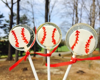 Baseball Wedding Favor Lollipops - 200 Made with Hand Painted Fondant Baseballs, Wedding Favors, Groomsmen Gift, Baby Shower Favor, Baseball