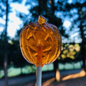 Jack-O-Lantern Lollipops 12 / Pumpkin Favors, Gourmet Fall Lollipops, Baby Shower Favors, Harvest Favors, Halloween Favors, Autumn Lollipop image 3