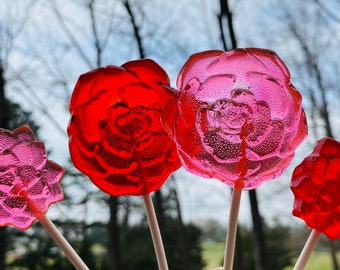 Flower Lollipops: Candy Bouquet, Wedding & Party Favors (Set of 12)