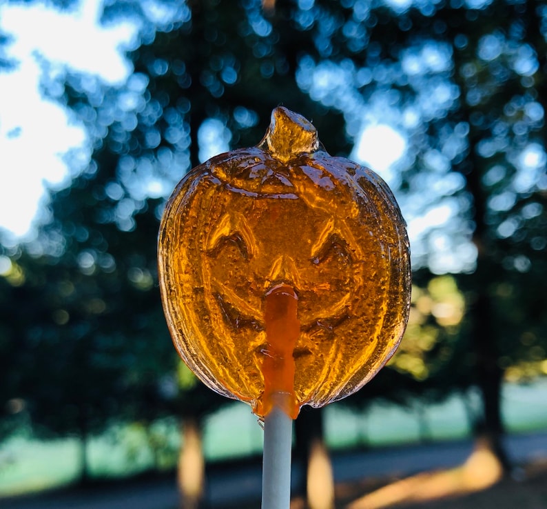 Jack-O-Lantern Lollipops 12 / Pumpkin Favors, Gourmet Fall Lollipops, Baby Shower Favors, Harvest Favors, Halloween Favors, Autumn Lollipop image 1