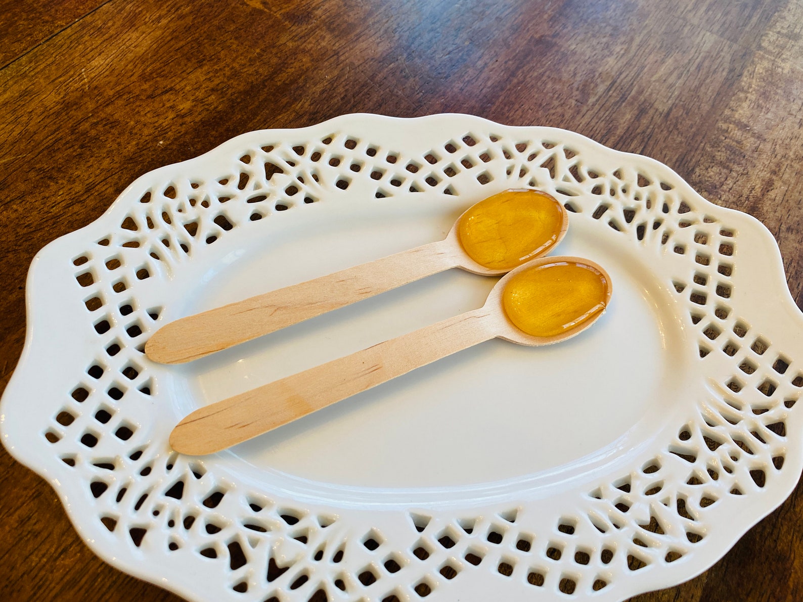 Honey Tea Spoons 10 on a Wooden Spoon Rustic Wedding Favor Etsy