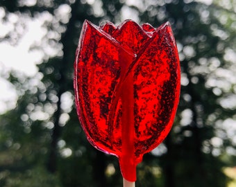 Tulip Lollipops: Gourmet Spring Favors, Flower Candy (Set of 12)