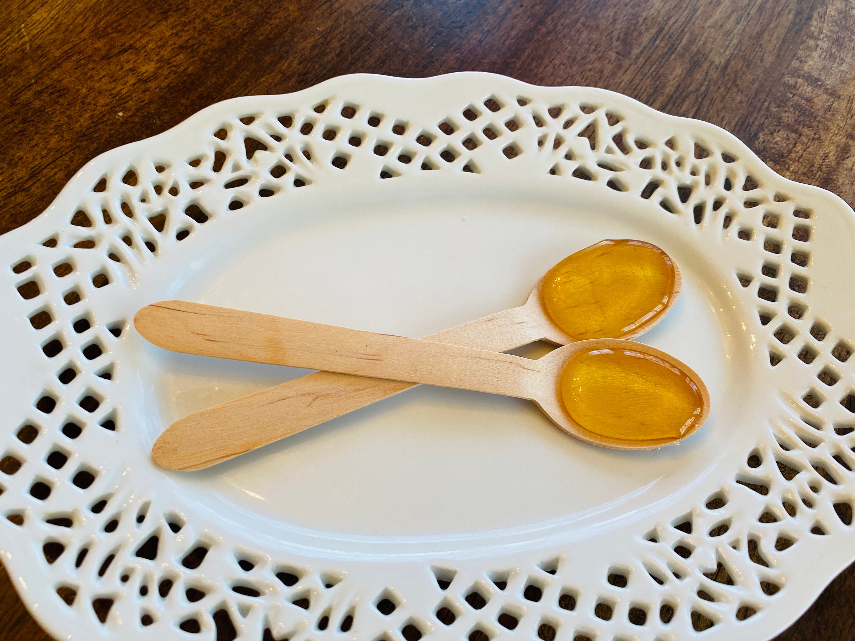 Honey Tea Spoons 10 on a wooden spoon Rustic Wedding Favor Etsy