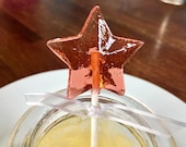 Pink Champagne Star Lollipops - 12 Made With Sparkling Pink Champagne, Spring, Wedding Favors, Gift, Bridal Shower Favors,