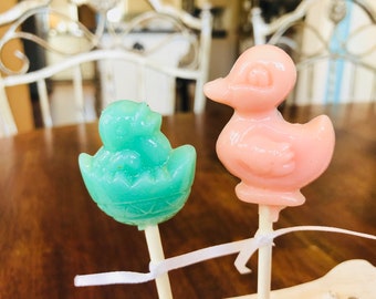 Duck and Chick in an Egg Lollipops 12, Shower Favors, Baby Shower Lollipops, Shower Favors, Spring Favors, Easter Egg Lollipops