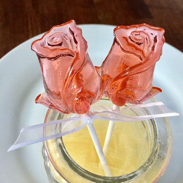 Pink Champagne Rose Lollipops - 24 Made With Sparkling Pink Champagne, Spring, Wedding Favors, Bridal Shower Favors