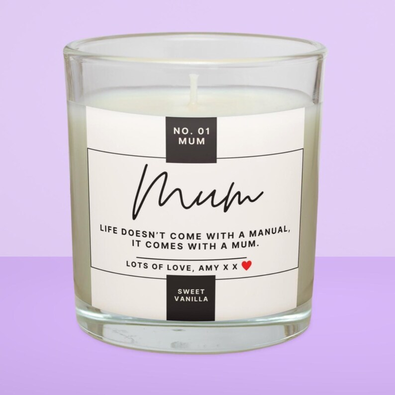 Personalised No. 01 Mum Candle – Custom Message Label - Etsy UK