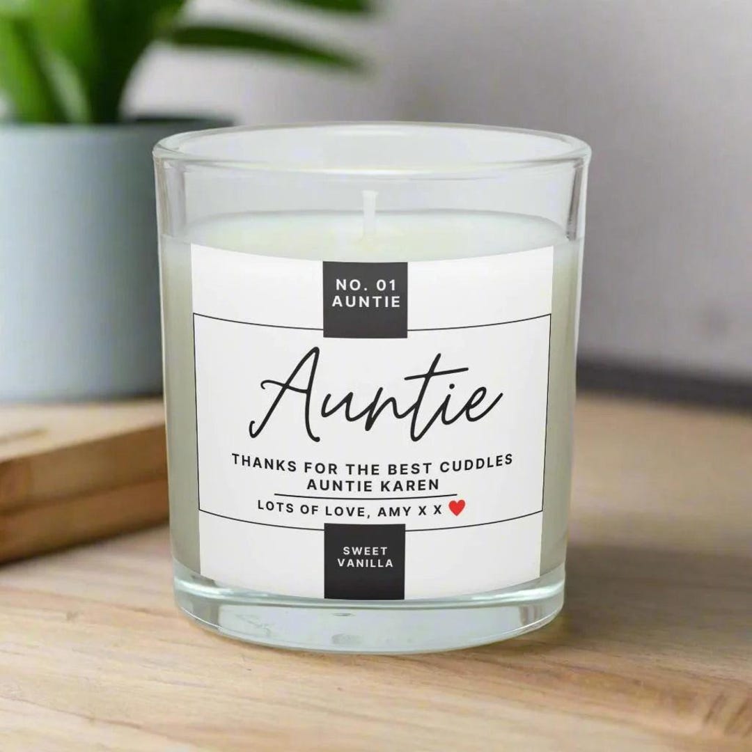 Personalised No. 01 Auntie Candle – Custom Message Label - Etsy UK
