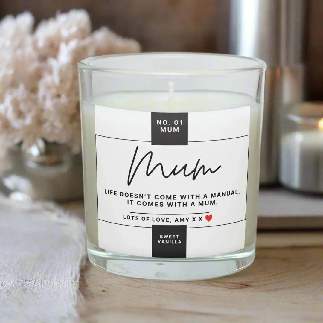 Personalised No. 01 Mum Candle – Custom Message Label - Etsy UK