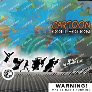 Mystery Solving Great Dane and Gang Villains Vinyl Easter Egg Micro Decal Windshield Car Chaser Sticker Cartoon Dog Bad Guys Ghost 5 Pack