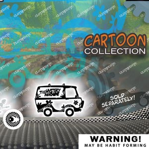Mystery Solving Gang Van Vinyl Easter Egg Micro Decal Windshield Car Chaser Sticker Cartoon Dog Great Dane Mystery