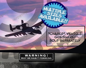 A10 Warthog Jet Plane Easter Egg Vinyl Micro Decal Window Sticker A-10 Military Airplane