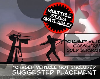 Old Master vs Half-Monster Final Duel Vinyl Decal - Windshield Easter Egg Chaser Sticker