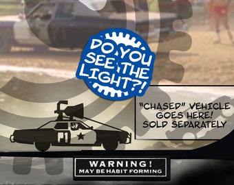 Bluesmobile Vinyl Decal - Blues Brothers Cop Car - Windshield Easter Egg Chaser Sticker