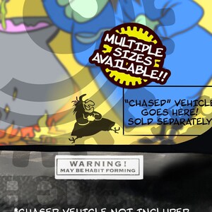 Cackling Cartoon Witch Hazel Vinyl Easter Egg Micro Decal Windshield Chaser Sticker Saturday Morning Loony Cartoons