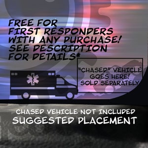Ambulance First Responder Easter Egg Vinly Micro Windshield Decal Sticker EMT, Fire, Rescue, Medic you are our HEROES!