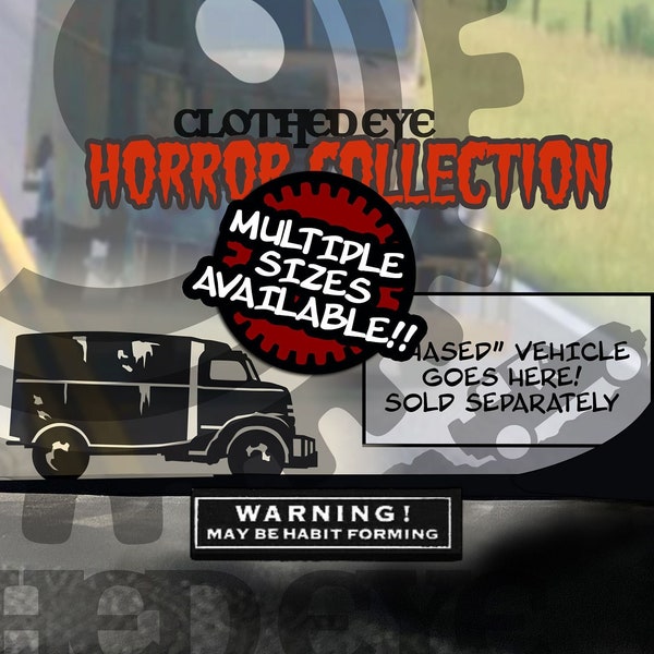 BEATNGU Creepers Horror Truck Vinyl Easter Egg Micro Decal Windshield Chaser Sticker Jeepers this scary truck is a 1941 Chevy COE