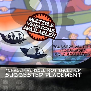 Future Cartoon Family Flying Car Vinyl Easter Egg Micro Decal Windshield Chaser Sticker George Jane Judy Elroy Astro? 80s Animation Fun