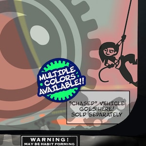 Cartoon Adventure Girl Climbing Rope Vinyl Easter Egg Micro Decal Windshield Chaser Sticker Is it Possible? Pop Culture Fun