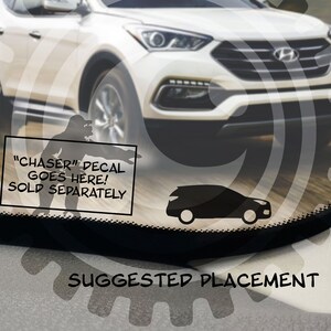 Chased Vehicle for Hyundai Santa Fe Sport Vinyl Window Decal Windshield Sticker