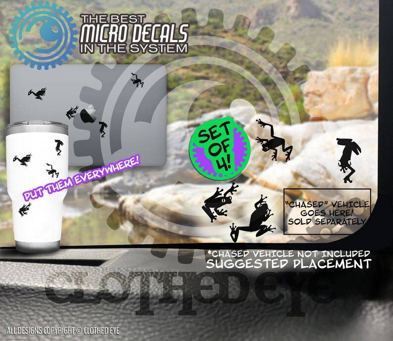 Set of 4 Tree Frogs Vinyl Decals for Jeep Wrangler Easter Egg Etsy