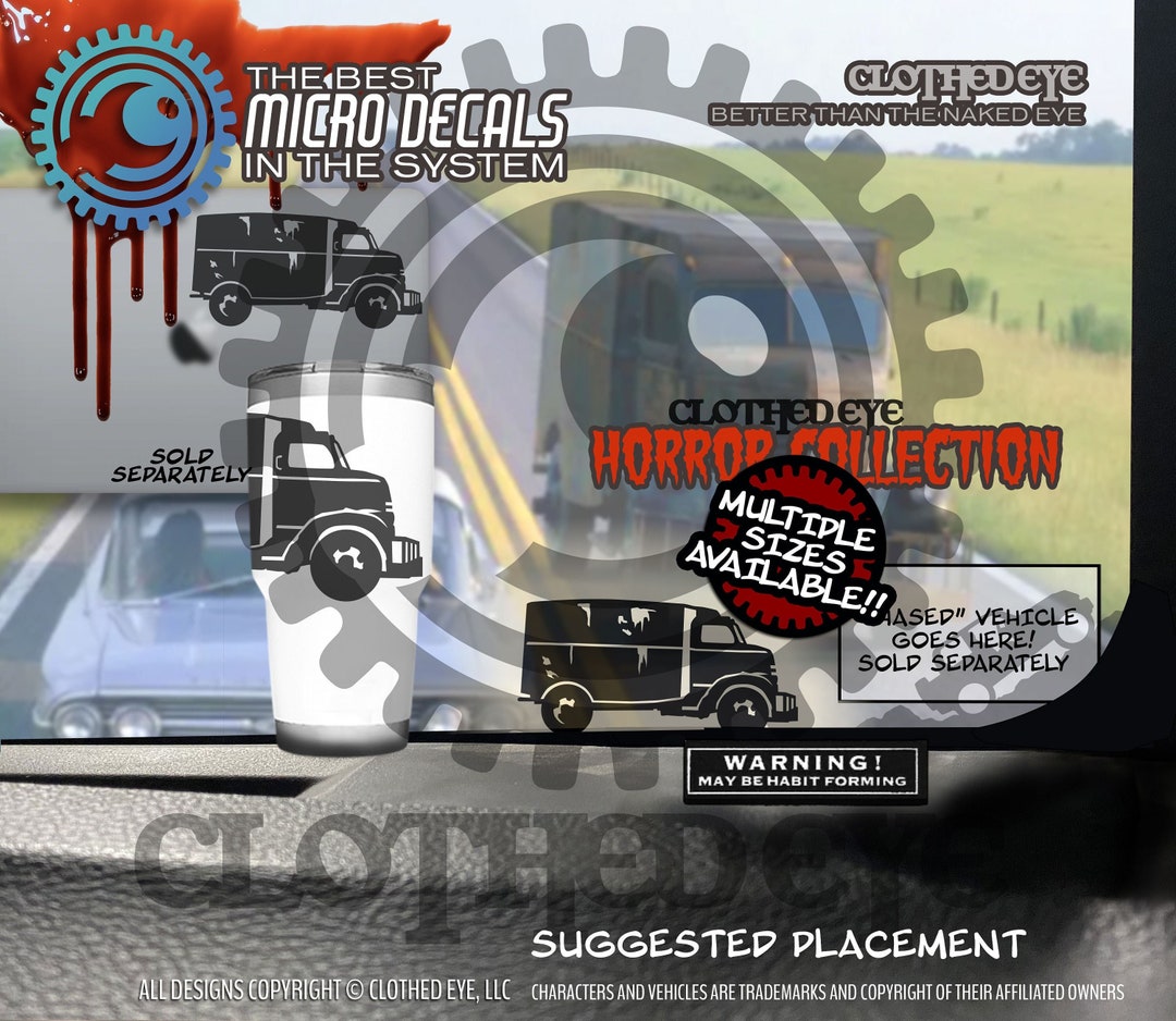 BEATNGU Creepers Horror Truck Vinyl Easter Egg Micro Decal Windshield