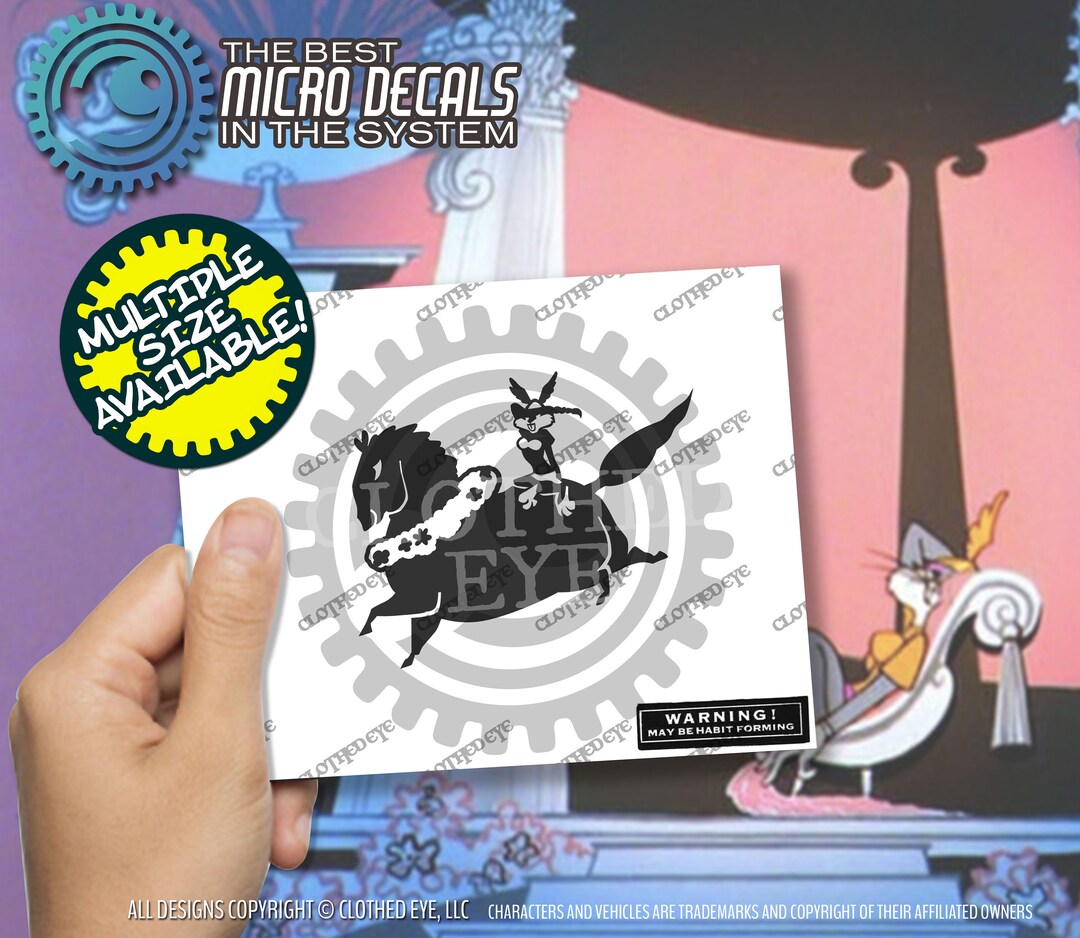 Crossdressing Bunny Valkyrie Riding A Horse Vinyl Easter Egg Sticker